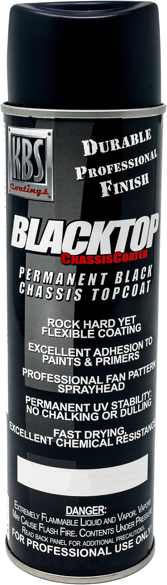 KBS Coatings 8112 Flat Black BlackTop Chassis Paint - 16 fl. oz.