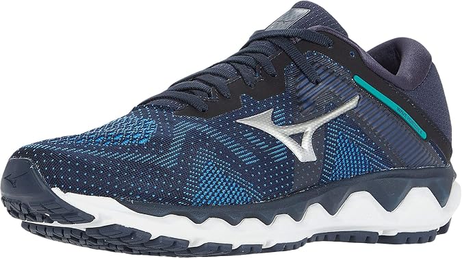 Mizuno Men's Running Shoe, Navy Blazer-Silver, 9.5 D US