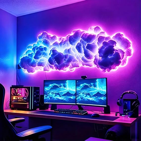FUSLITE 3D Thundercloud Ceiling LED Light, RGB Cloud Light,11.5FT