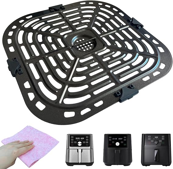 Air Fryer Crisping Plate for Instant Pot Vortex Plus 6 in 1 6QT XL Air Fryer, Premium Air Fryer Grill Plate Pan Rack Tray Insert Grate Grid Shelf for 6QT Instant Air Fryers, Dishwasher Safe