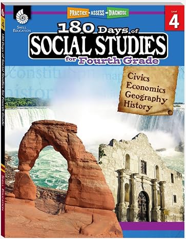 180 DaysTM: Social Studies Workbook for 4th Grade Ages 910 | History, Geography, Civics, Culture for School or Home