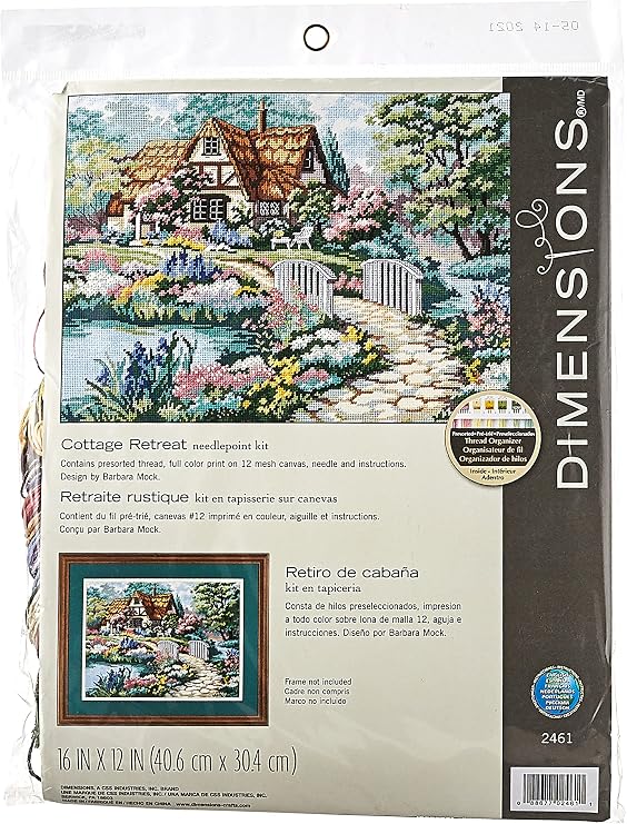 Dimensions Cottage Retreat Needlepoint Kit, 16'' W x 10'' H