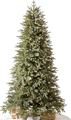 Balsam Hill Stratford Spruce - Slim Artificial Christmas Tree with True Needle Foliage & Premium Stand for Small Spaces, Clear Incandescent, 6ft 6in