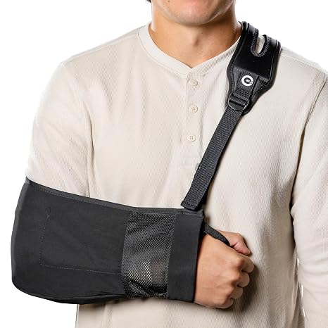 Arm Sling for Shoulder Injury, Rotator Cuff, Fracture & Surgery Recovery Split-Strap Support, Breathable Mesh, Adjustable Left or Right Arm, Padded Comfort for Men & Women