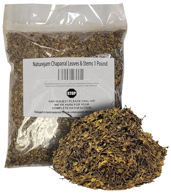 Naturejam Chaparral Leaves & Stems 1 Pound Bulk-aka Gobernadora 100% Natural From Mexico