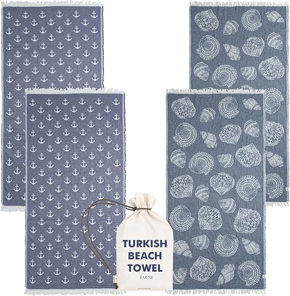 Turkish Beach Towel Bundle | Large 36 x 71 | Quick Dry Beach Towel is Essential for Enjoying A Day at The Beach | Sand Free Beach Towels for Clean and Comfortable Experience