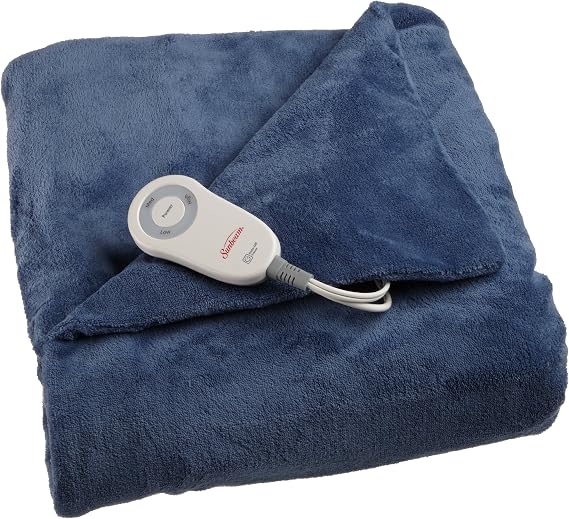 Sunbeam TW8225-030-596 Heated Electric Microplush Throw, Lagoon