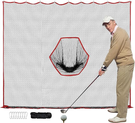 Golf Nets for Backyard Sports Netting Hitting Aid 10x10Ft Golf Net