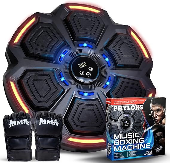 Music Boxing Machine, Smart Music Boxing Machine Kids & Adults, Punching Machine, Musical Boxing Machine Wall Mounted, Boxing Gifts for Boys, Smart Boxing Machine, Boxing Music Machine with Gloves