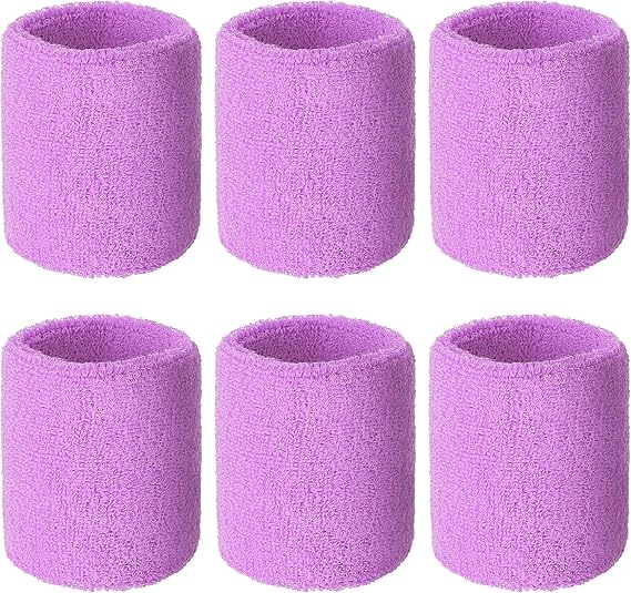 Premium Wrist Sweatbands: Stay Dry, Play Hard - Ideal for Tennis, Football, Basketball, Running, 6 Pack Cotton Sweatbands for Men & Women
