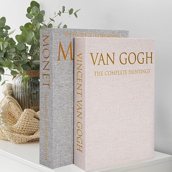 Decorative Storage Boxes 2 Pack, Fake Book Storage For Home Decor,Beige | Faux Book Storage Box, Store Jewelry Stickers Keepsakes, Display on Coffee Table Bookshelf Mantel Dresser Nightstand