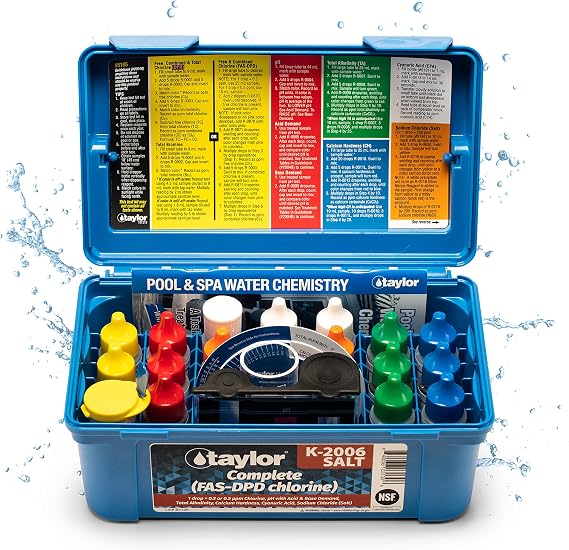 Taylor Technologies K-2006-SALT FAS-DPD, 9-in-1 Saltwater Pool Test Kit