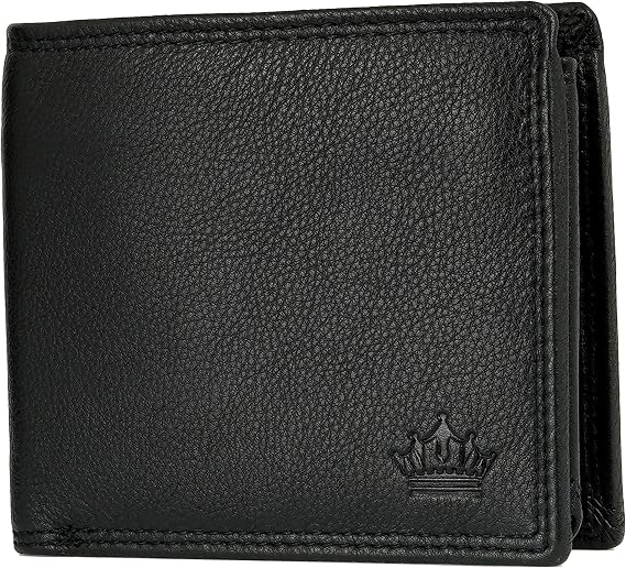 Manza Men's Leather Wallet with RFID Protection and Secret Compartment Genuine Leather Wallet for Men with Gift Box Extra Sturdy Double Stitch Landscape Format
