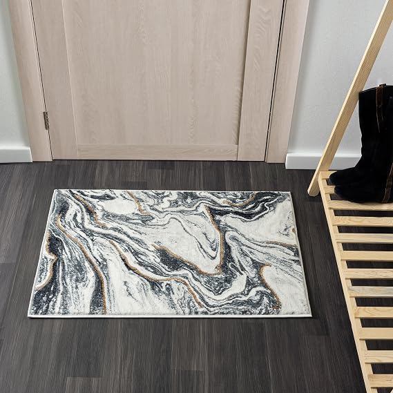 LUXE WEAVERS Marble Abstract Pattern Blue 2x3 Area Rug
