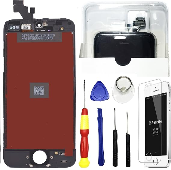 I Create LCD Touch Screen Digitizer Frame Assembly Full Set Replacement for iPhone 5 Screen Black