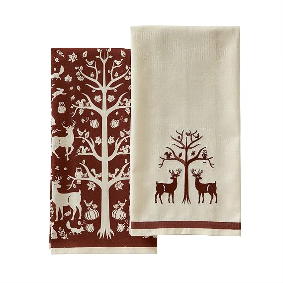Vern Yip by SKL Home Harvest Otomi Dish Towel (2-Pack),Rust