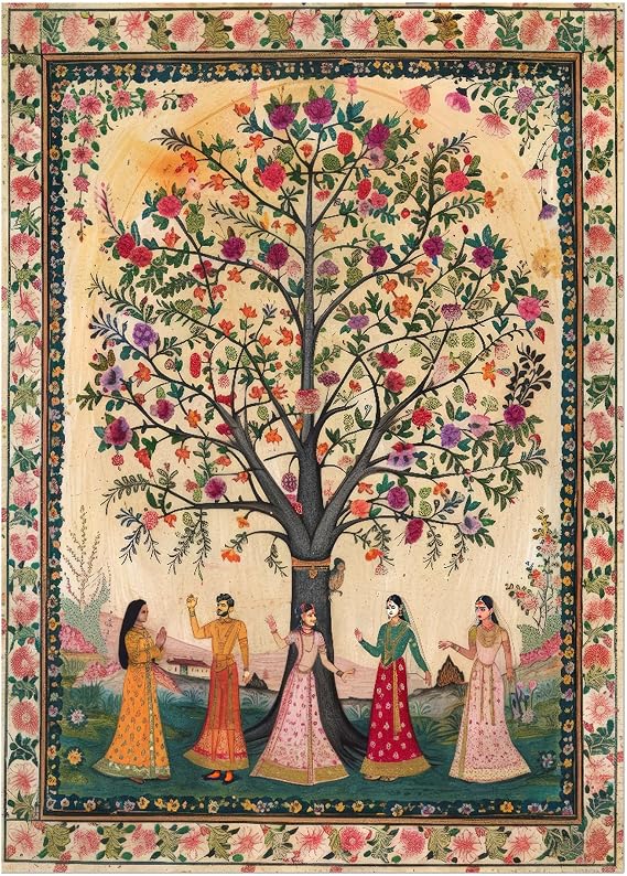 Wallbuddy Mughal Miniature Wall Art Print | El (30 x 40 cm, Unframed Print)