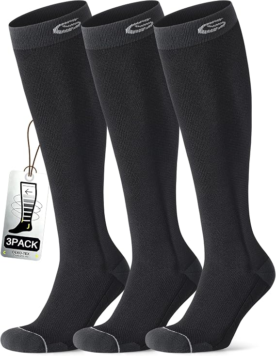 CS CELERSPORT Compression Socks for Men Women 20-30mmHg Running 3 Pairs