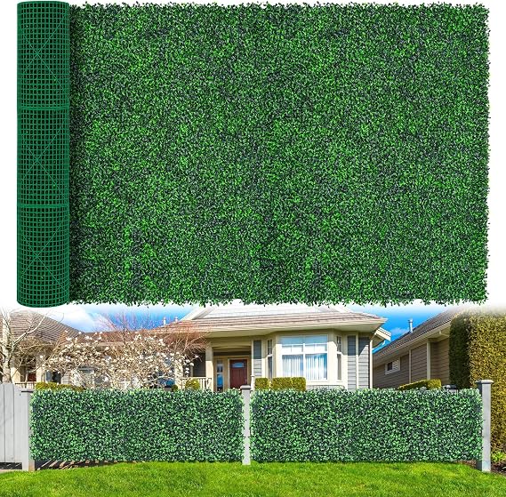 Yangrass Artificial Boxwood Greenery Wall Roll, 60"x120" in 1pcs (50 sqft)