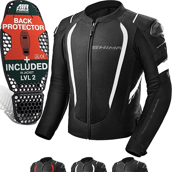 SHIMA MeshPro 2.0 Motorcycle Jacket Men AirForce Back Protector Armour Riding Summer Mesh Bikers Ventilated Lightweight