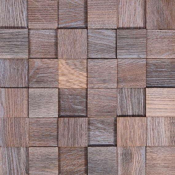 Alenor Tessera Ice 3D Wood Wall Panels Planks 5.80 Sq. Ft Natural Reclaimed Wood Panel Set Seamless Fit DIY Wall Decor Perfect Humid Walls Mosaic Rustic Wall Decor All Wood Squares Handmade