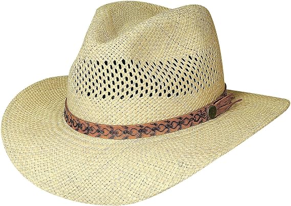"Tropical Breeze" Panama Straw Vented Aussie Hat