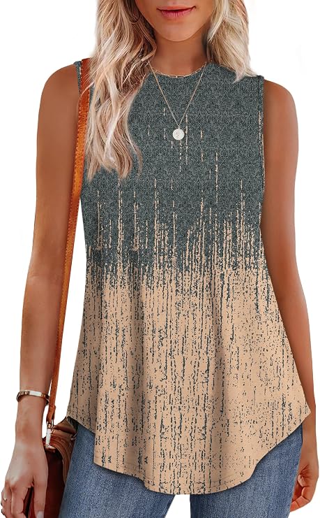 OFEEFAN High Neck Tank Tops for Women Loose Fit Sleeveless Top Summer Clothes Womens Tunic Tops to Wear with Leggings
