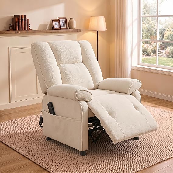 Electric Recliner Chair, 90 to 160 Adjustment with Remote, Beige