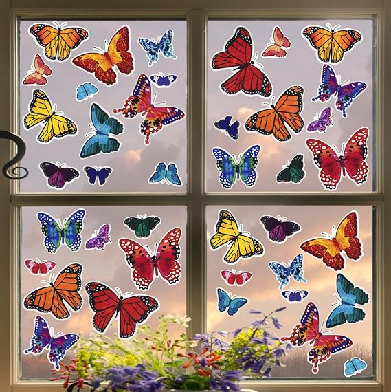 Iconikal Butterfly Window Clings 100 Static Cling Vinyl Decor