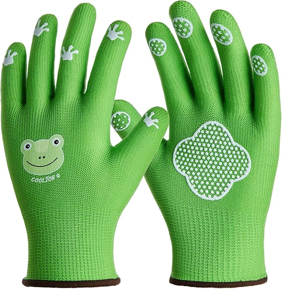 COOLJOB Toddler Gardening Gloves for Little Boys Girls Ages 2-4, Small