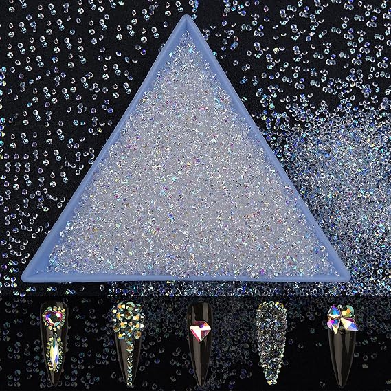 HUETFAT 8800Pcs Pixie Nail Crystals Rhinestones-Micro Nail Beads 1.2mm Mini Glass Diamonds Dust Nail Jewels-Tiny Small Gems Stones Iridescent Swarovski Shine-Charms Accessories for Nail Art(Clear AB)