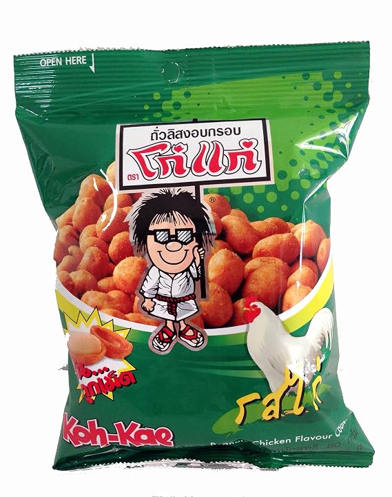Koh-kae Snack Peanut with Chicken Flavor Coated Net Wt 95 G ( 3.35 Oz) X 1 Bag