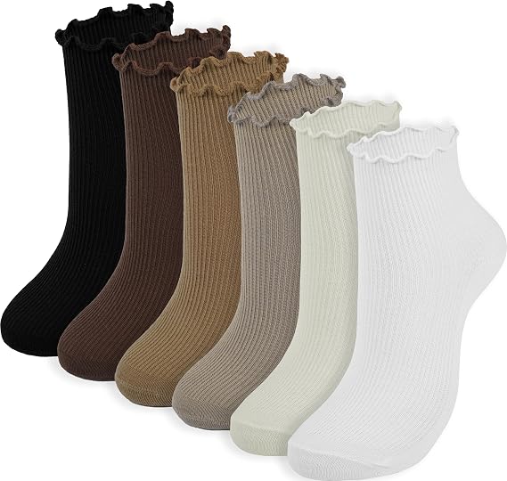 BomKinta Ankle Ruffle Socks Women Cute Crew Frilly Sock Low Cut Cotton Sock