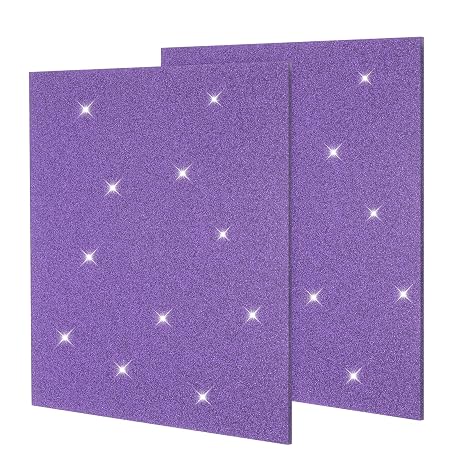 uxcell グリッターアクリルシート プラスチックシート 2枚 厚さ1/8インチ 3mm 8x8インチ キャスト彫刻パネル 半透明プラスチックアクリルボード レーザーカットオーナメントタグ用 シャイニーパープル