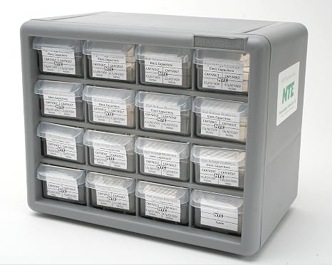 NTE Electronics CK-03 Non-Polarized Aluminum Electrolytic Capacitor Kit, Pre-Packaged, Assorted Values 25V to 100V, 30 Types of 2 Each
