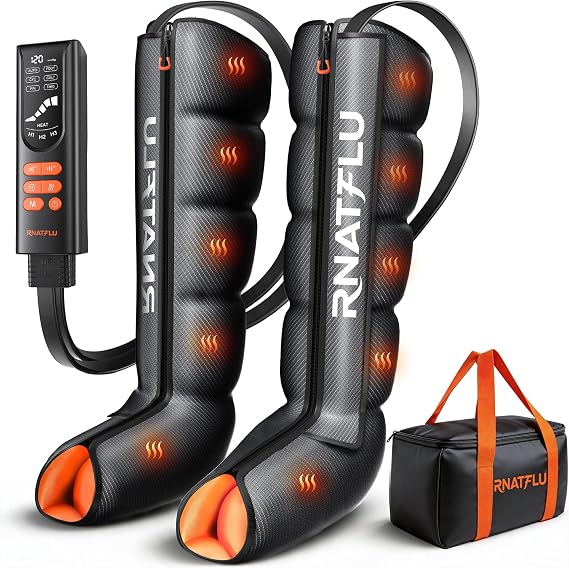 Air Compression Leg Massager with Heat for Circulation, Pain Relief