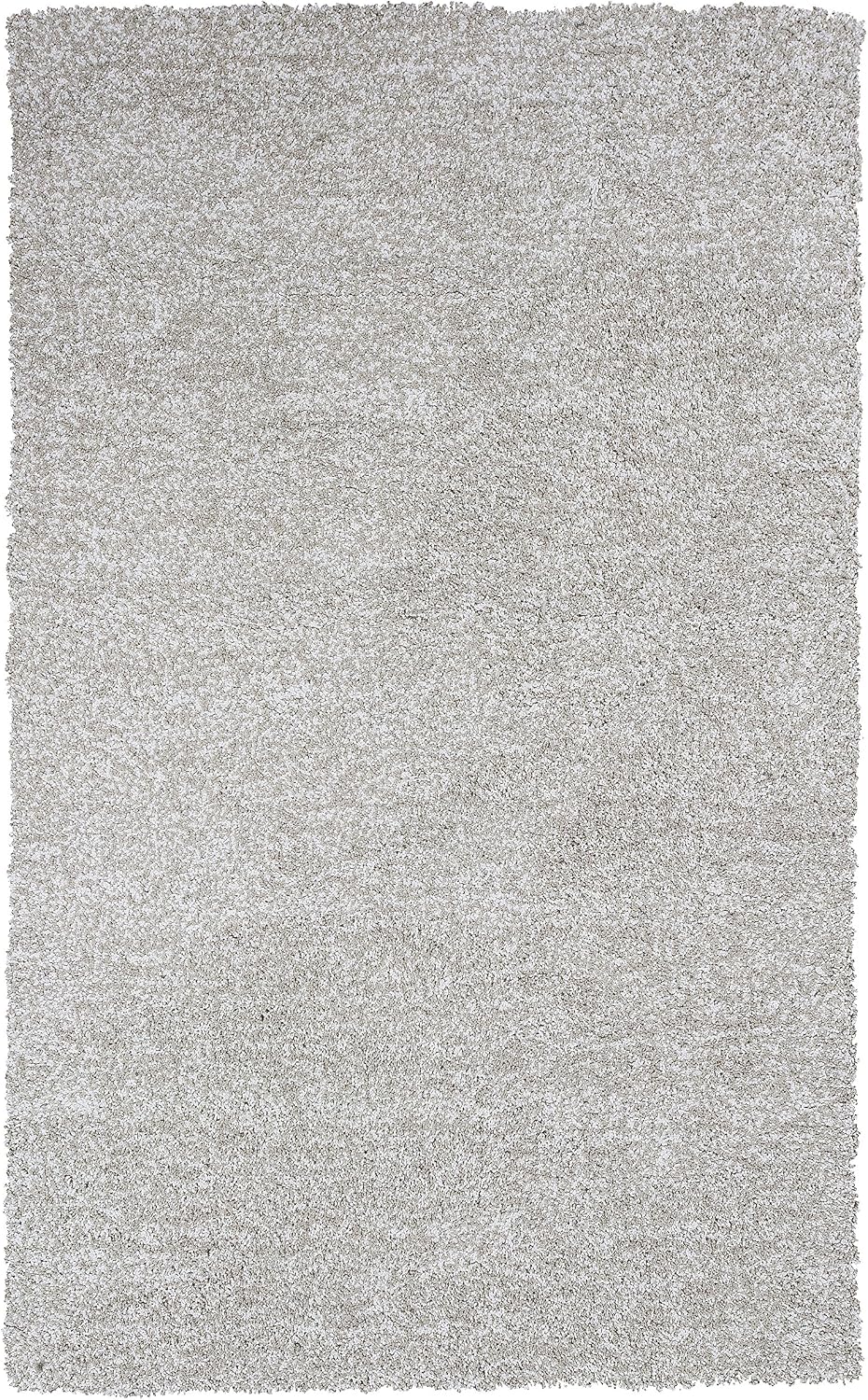 KAS Oriental Rugs Bliss Collection Plush Handwoven Shag Rug, 23 x 76 Runner, Ivory Heather
