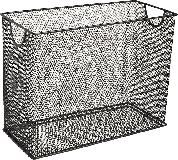 U Brands Desktop Hanging File Organizer, Metal, Black, Letter Size